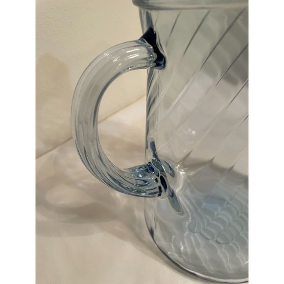 Vintage Blue Swirl Glass Pitcher - Picture 6 of 7